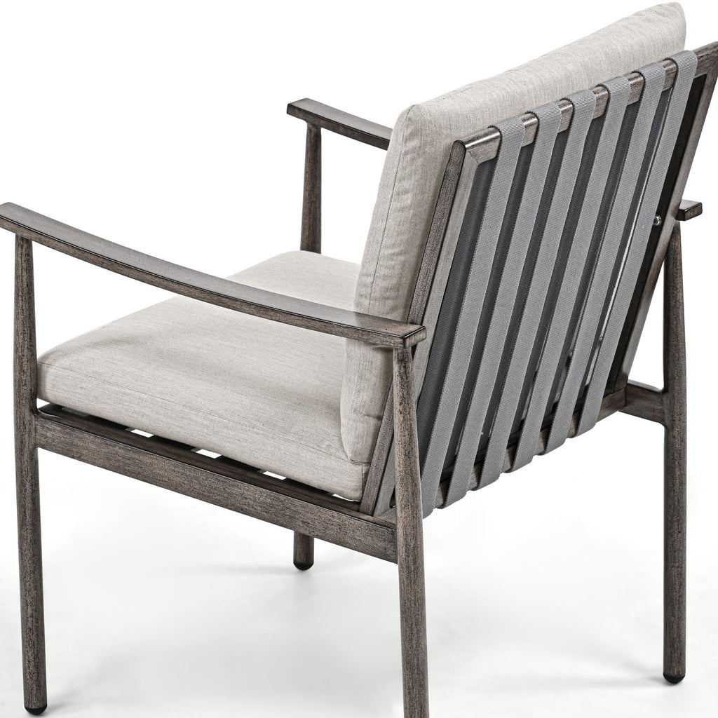 Ensemble de salle à manger de patio SleekLine 7 pièces en aluminium avec dossier en sangle et coussins amovibles