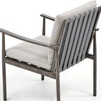 Ensemble de salle à manger de patio SleekLine 7 pièces en aluminium avec dossier en sangle et coussins amovibles