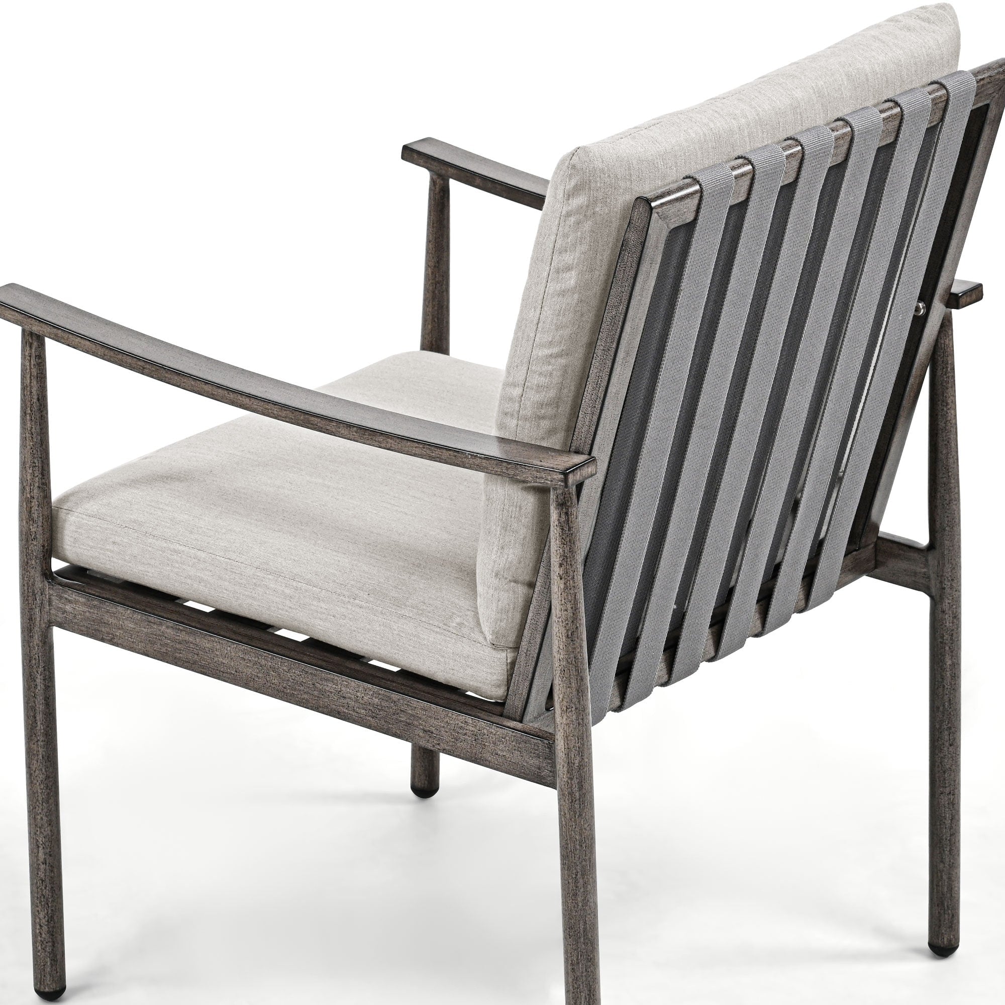 Ensemble de salle à manger de patio SleekLine 7 pièces en aluminium avec dossier en sangle et coussins amovibles