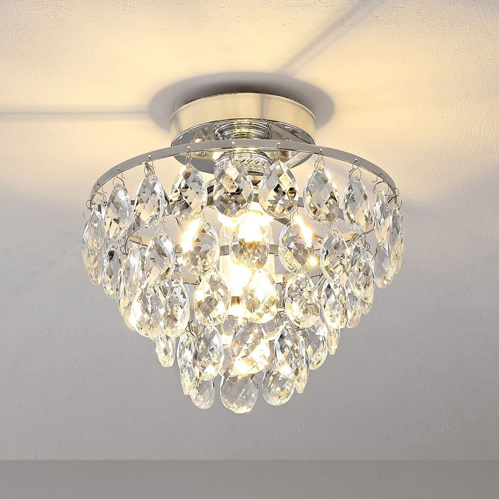 Petit plafonnier en cristal WINGBO, mini plafonnier semi-encastré... - N/A