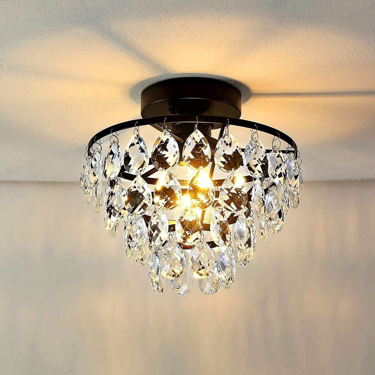 Petit plafonnier en cristal WINGBO, mini plafonnier semi-encastré... - N/A
