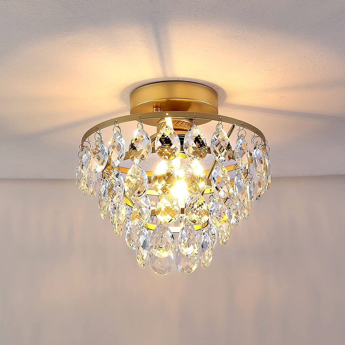 Petit plafonnier en cristal WINGBO, mini plafonnier semi-encastré... - N/A