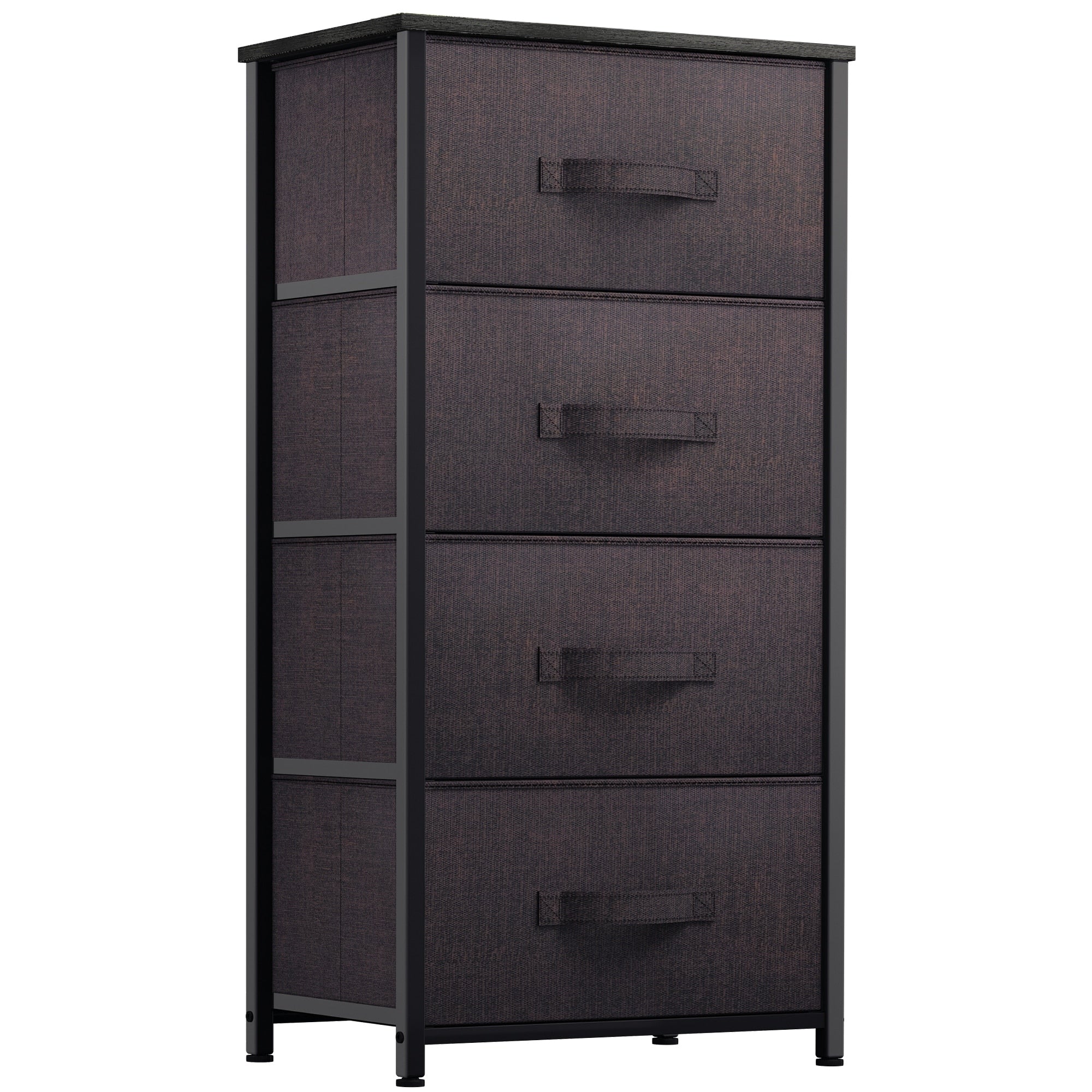 Commode moderne en tissu à 4/8/10 tiroirs avec plateau en bois