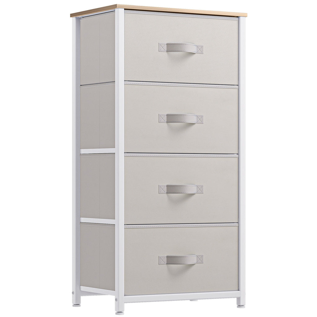 Commode moderne en tissu à 4/8/10 tiroirs avec plateau en bois