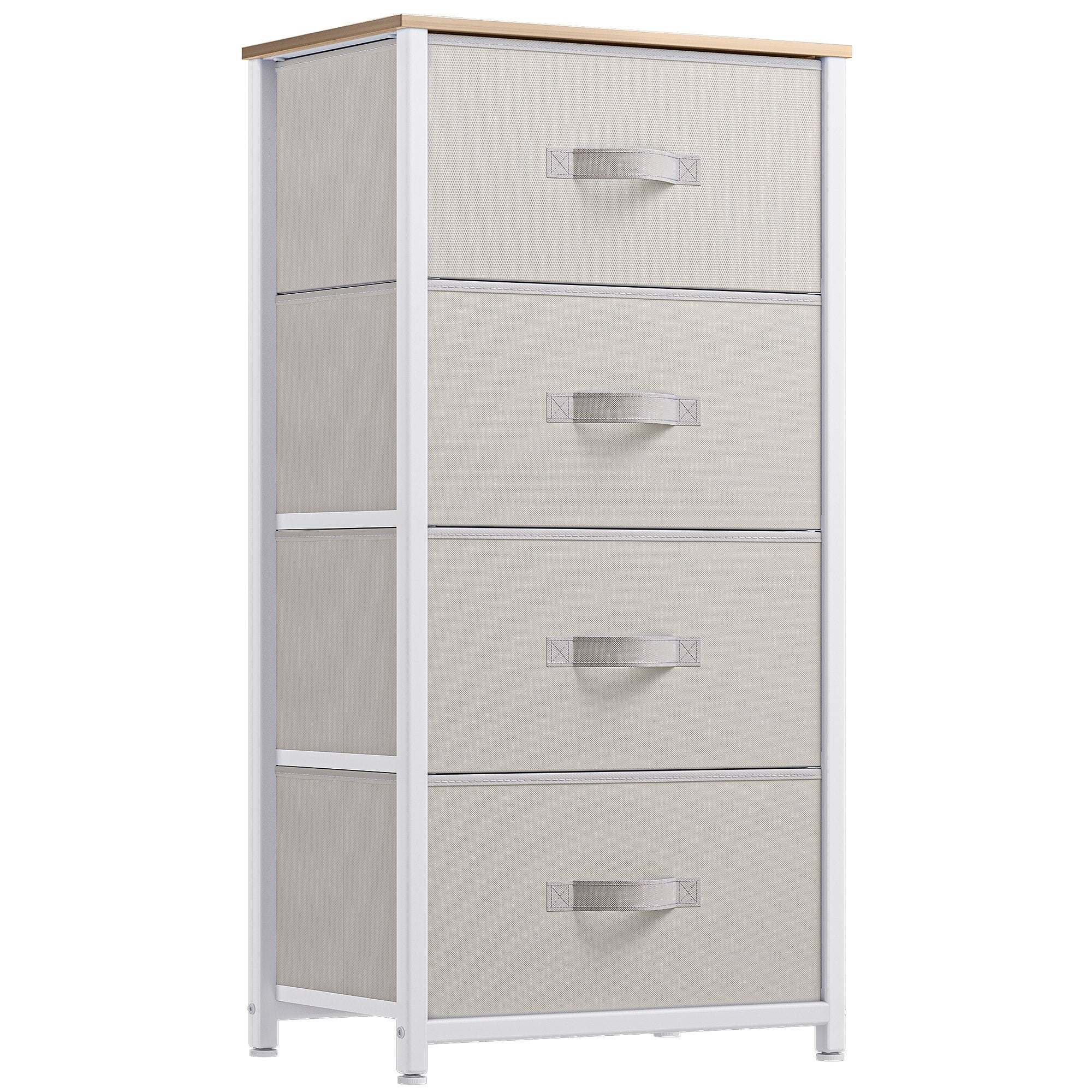 Commode moderne en tissu à 4/8/10 tiroirs avec plateau en bois