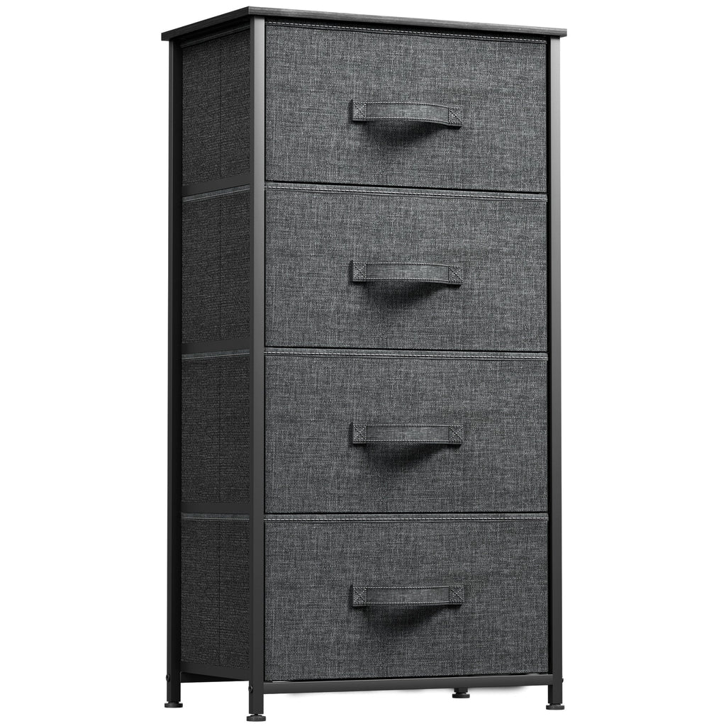 Commode moderne en tissu à 4/8/10 tiroirs avec plateau en bois