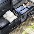 Commode moderne en tissu à 4/8/10 tiroirs avec plateau en bois