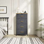 Commode moderne en tissu à 4/8/10 tiroirs avec plateau en bois