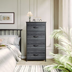 Commode moderne en tissu à 4/8/10 tiroirs avec plateau en bois