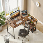 Petit bureau en L avec étagères de rangement Bureau d'ordinateur d'angle