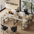 Petit bureau en L avec étagères de rangement Bureau d'ordinateur d'angle