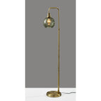 Lampadaire en verre fumé - Laiton