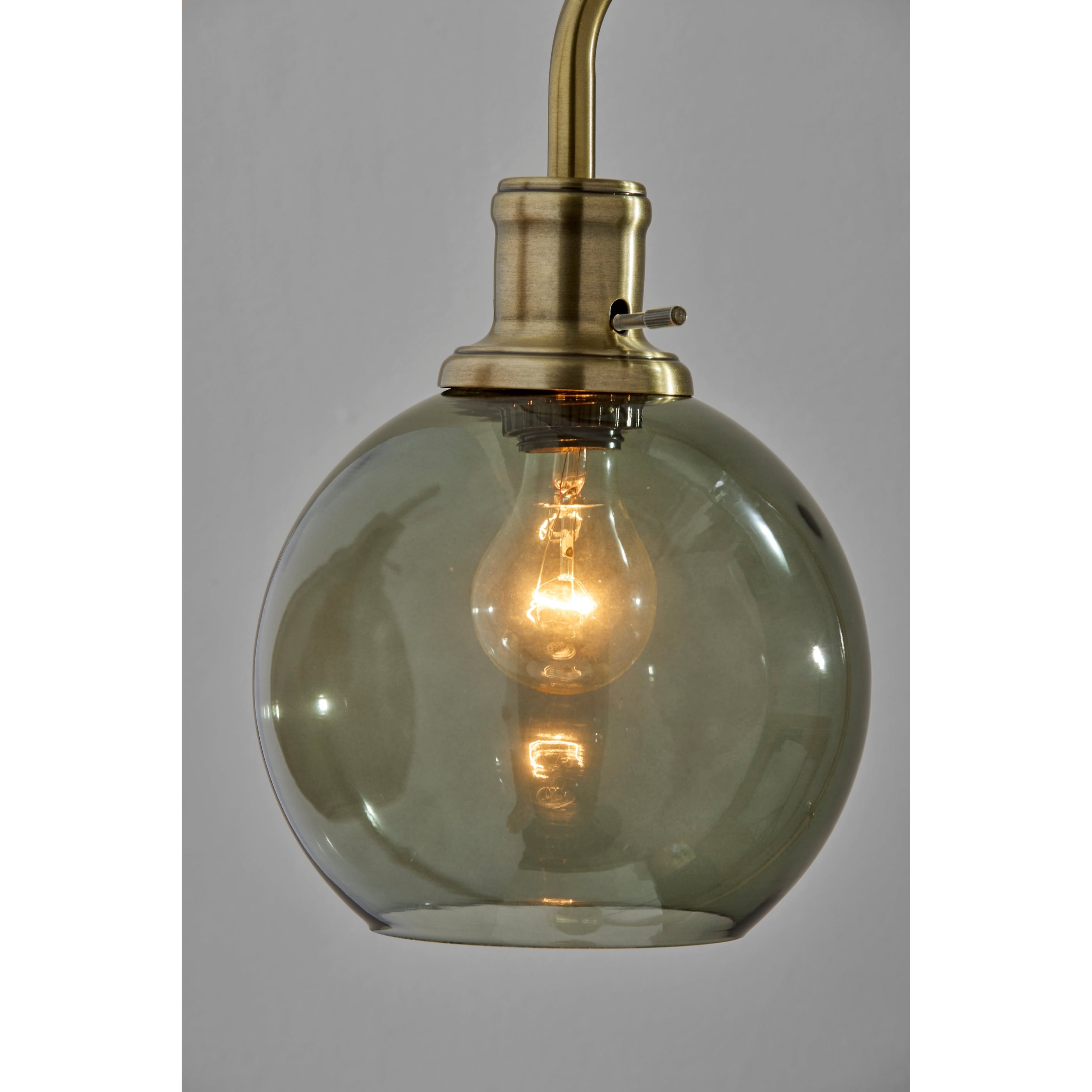 Lampadaire en verre fumé - Laiton
