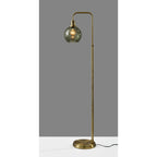 Lampadaire en verre fumé - Laiton