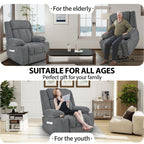 Fauteuil inclinable électrique en velours Snowflake avec repose-pieds allongé