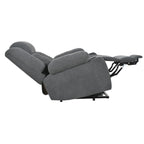 Fauteuil inclinable électrique en velours Snowflake avec repose-pieds allongé