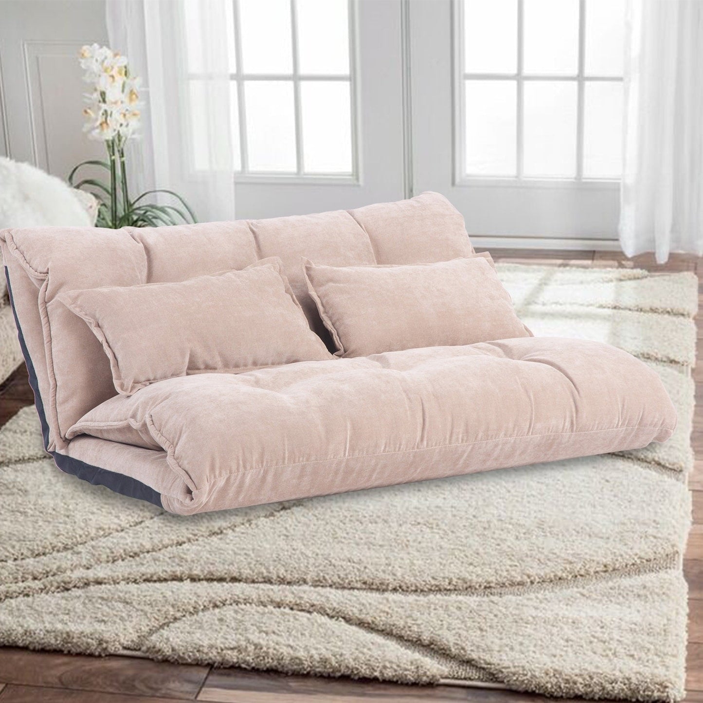 Canapé-lit futon pliable réglable Nestfair avec 2 oreillers
