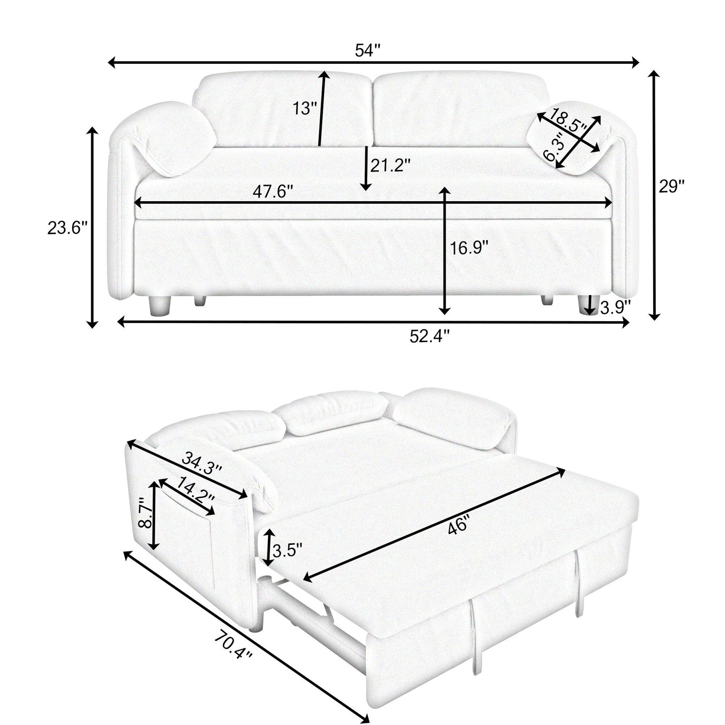 Présentation du canapé : Canapé-lit 54 en velours bleu – Un bijou de salon à double usage avec option de lit rétractable