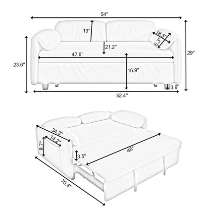 Présentation du canapé : Canapé-lit 54 en velours bleu – Un bijou de salon à double usage avec option de lit rétractable