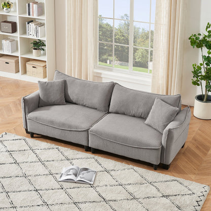Le canapé peut être converti en canapé-lit avec deux coussins décoratifs