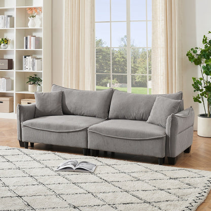 Le canapé peut être converti en canapé-lit avec deux coussins décoratifs