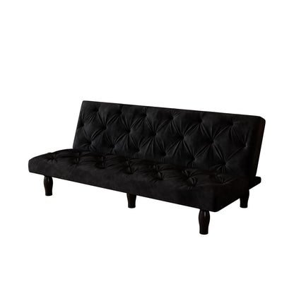 Évolution du canapé-lit : le canapé-lit en velours noir 66 se transforme en douceur, idéal pour les salons familiaux, les appartements et les chambres