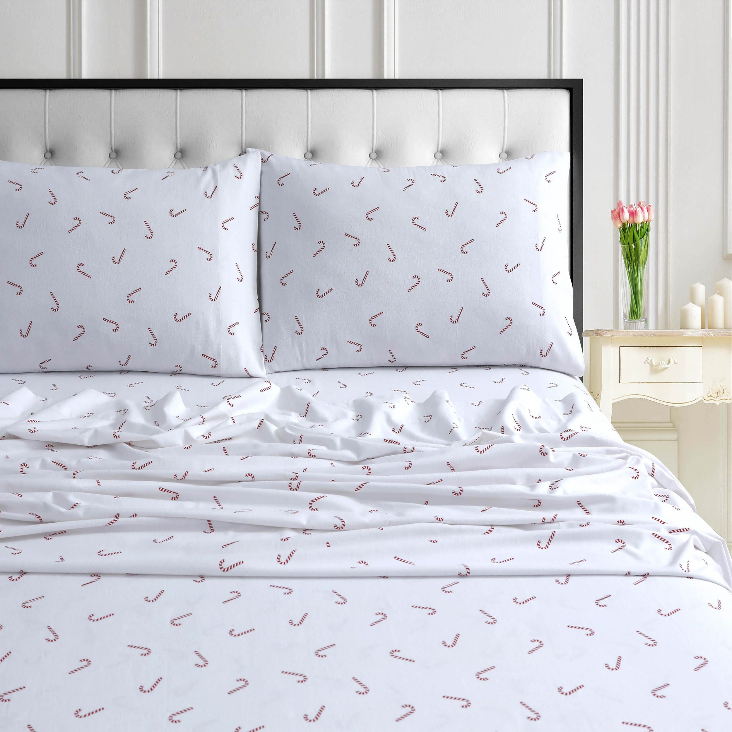 Parure de draps à poches extra profondes en flanelle de coton douce 170 g/m² imprimée