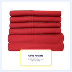 Ensemble de draps 7 pièces en microfibre brossée douce pour lit king size - 4 taies d'oreiller