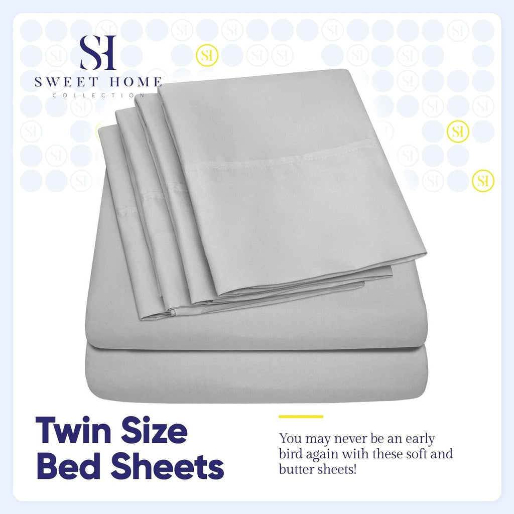 Ensemble de draps 7 pièces en microfibre brossée douce pour lit king size - 4 taies d'oreiller