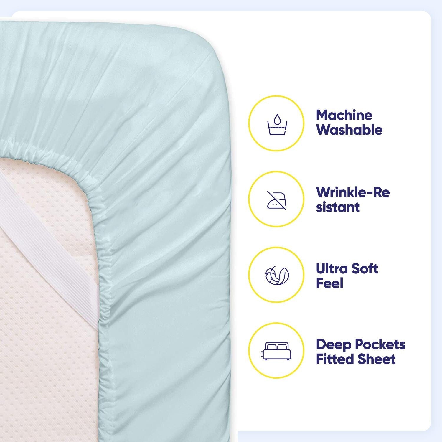 Ensemble de draps 7 pièces en microfibre brossée douce pour lit king size - 4 taies d'oreiller