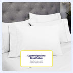 Ensemble de draps 7 pièces en microfibre brossée douce pour lit king size - 4 taies d'oreiller