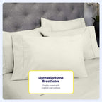 Ensemble de draps 7 pièces en microfibre brossée douce pour lit king size - 4 taies d'oreiller