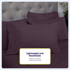 Ensemble de draps 7 pièces en microfibre brossée douce pour lit king size - 4 taies d'oreiller