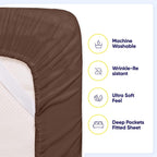 Ensemble de draps 7 pièces en microfibre brossée douce pour lit king size - 4 taies d'oreiller