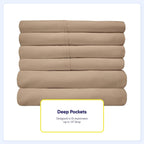 Ensemble de draps 7 pièces en microfibre brossée douce pour lit king size - 4 taies d'oreiller