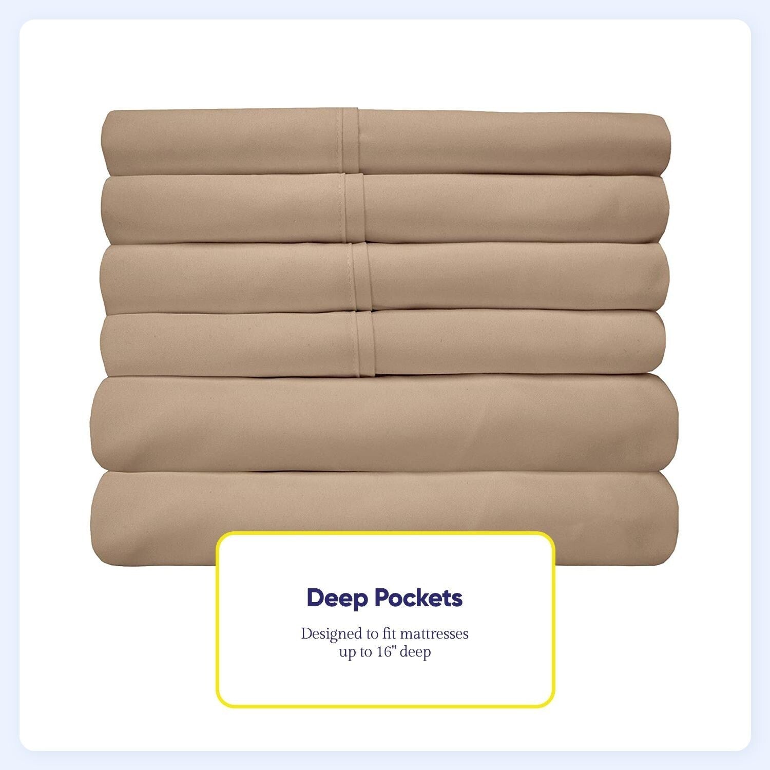 Ensemble de draps 7 pièces en microfibre brossée douce pour lit king size - 4 taies d'oreiller