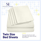 Ensemble de draps 7 pièces en microfibre brossée douce pour lit king size - 4 taies d'oreiller