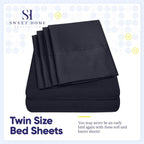 Ensemble de draps 7 pièces en microfibre brossée douce pour lit king size - 4 taies d'oreiller