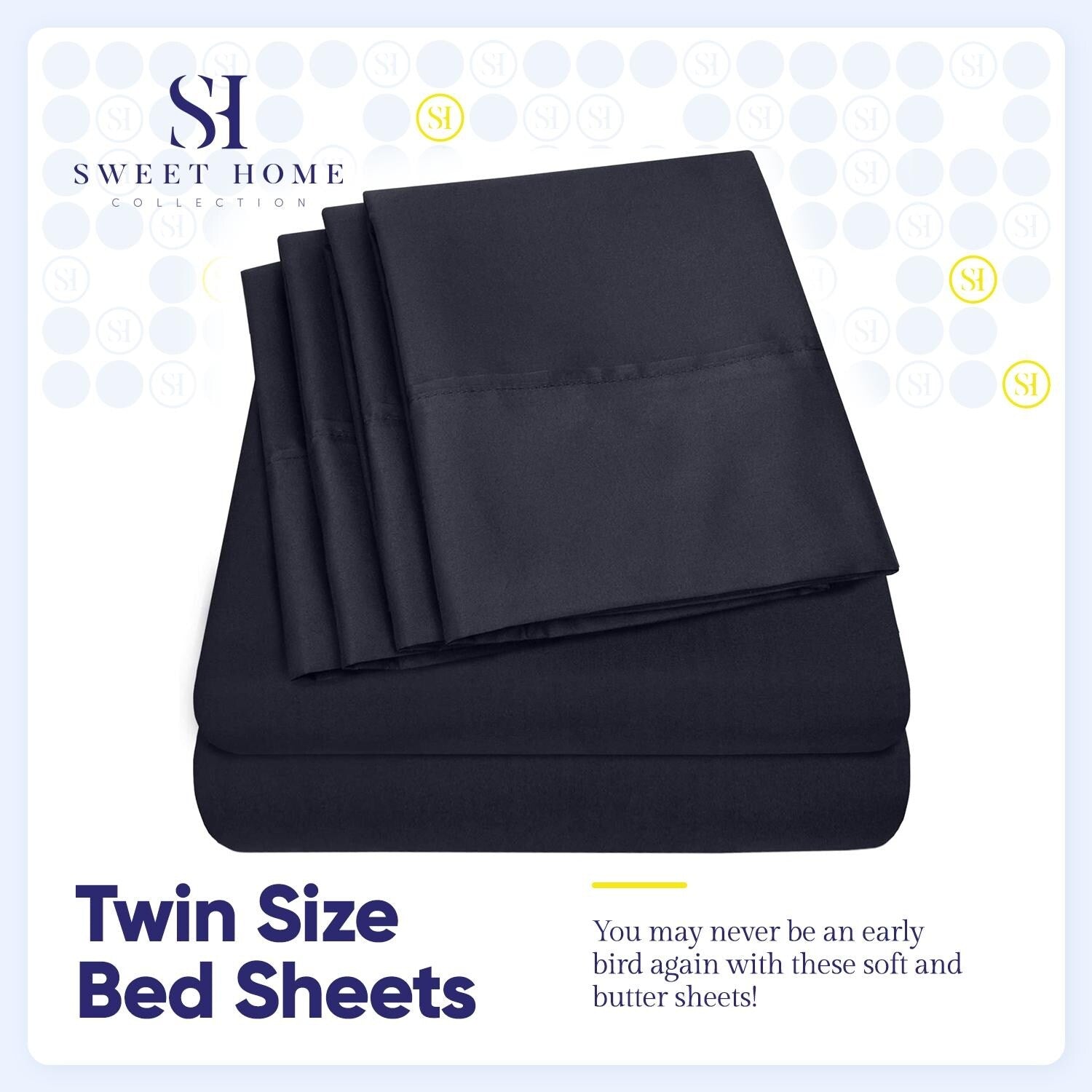 Ensemble de draps 7 pièces en microfibre brossée douce pour lit king size - 4 taies d'oreiller