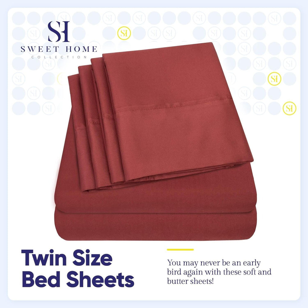 Ensemble de draps 7 pièces en microfibre brossée douce pour lit king size - 4 taies d'oreiller