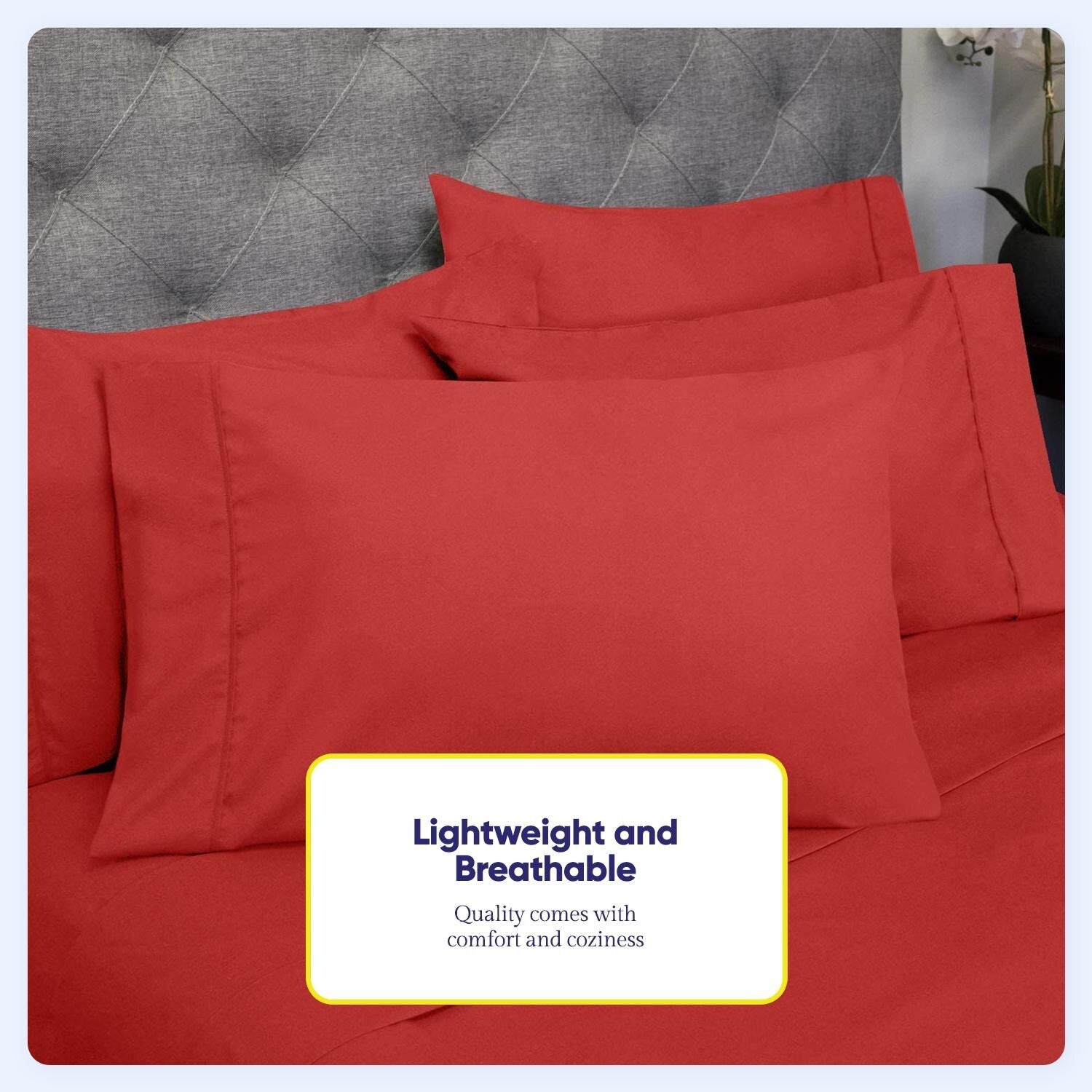 Ensemble de draps 7 pièces en microfibre brossée douce pour lit king size - 4 taies d'oreiller