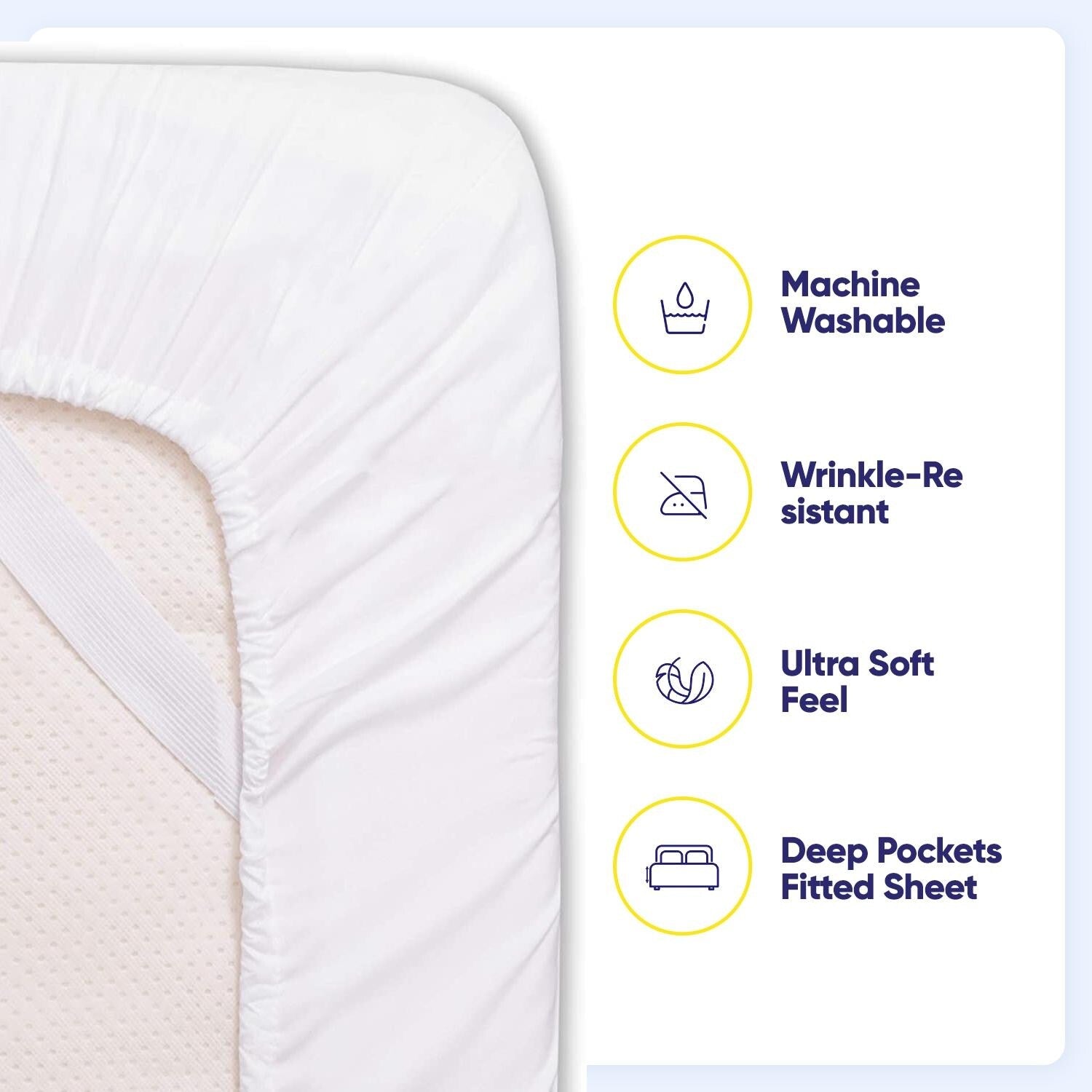 Ensemble de draps 7 pièces en microfibre brossée douce pour lit king size - 4 taies d'oreiller