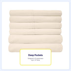 Ensemble de draps 7 pièces en microfibre brossée douce pour lit king size - 4 taies d'oreiller