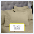 Ensemble de draps 7 pièces en microfibre brossée douce pour lit king size - 4 taies d'oreiller