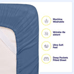 Ensemble de draps 7 pièces en microfibre brossée douce pour lit king size - 4 taies d'oreiller
