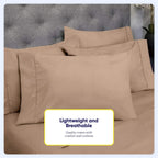 Ensemble de draps 7 pièces en microfibre brossée douce pour lit king size - 4 taies d'oreiller
