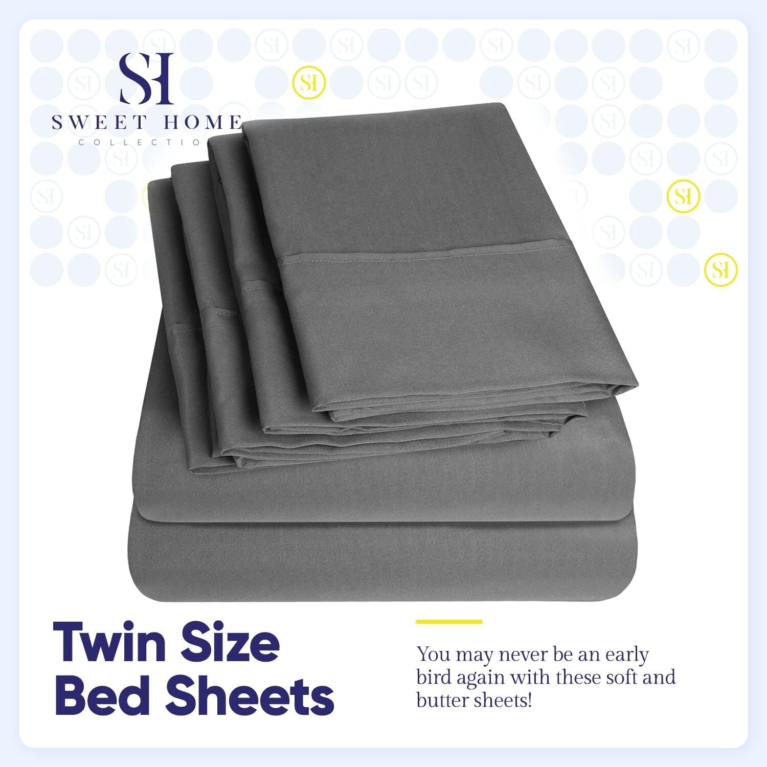 Ensemble de draps 7 pièces en microfibre brossée douce pour lit king size - 4 taies d'oreiller