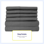 Ensemble de draps 7 pièces en microfibre brossée douce pour lit king size - 4 taies d'oreiller