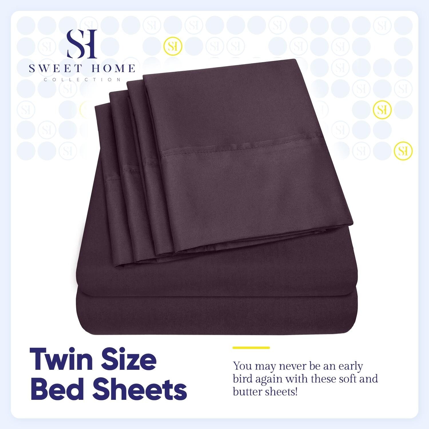 Ensemble de draps 7 pièces en microfibre brossée douce pour lit king size - 4 taies d'oreiller