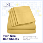 Ensemble de draps 7 pièces en microfibre brossée douce pour lit king size - 4 taies d'oreiller